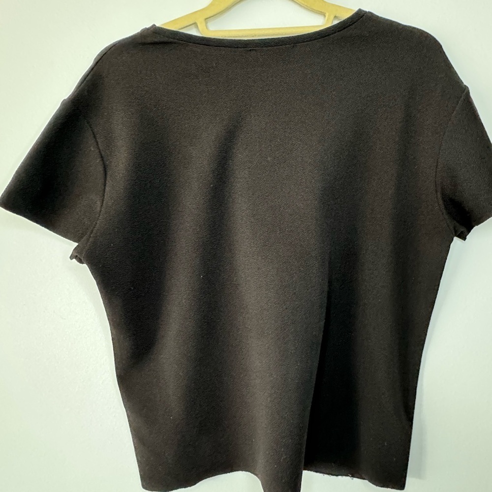 Zara Black Embellished Short Sleeve Tee - Picture 8 of 13